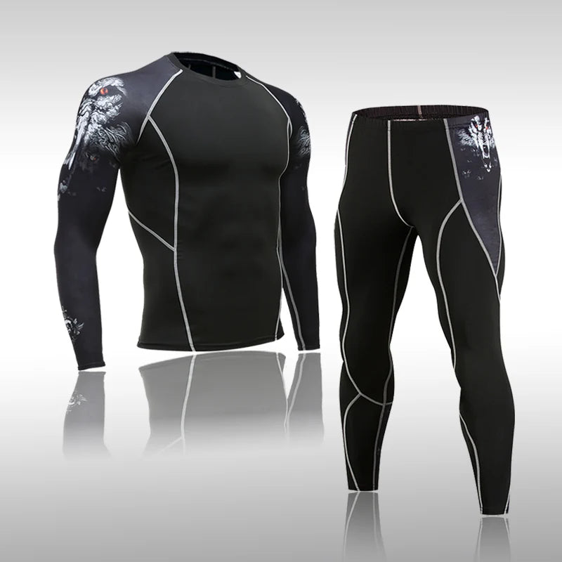 3-2 Piece Compression Training Set - Rashguard, Shorts & Tights