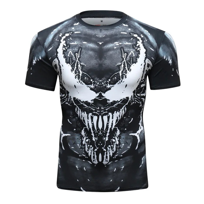 MMA Compression Rash Guard - Skull Design