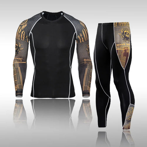 3-2 Piece Compression Training Set - Rashguard, Shorts & Tights