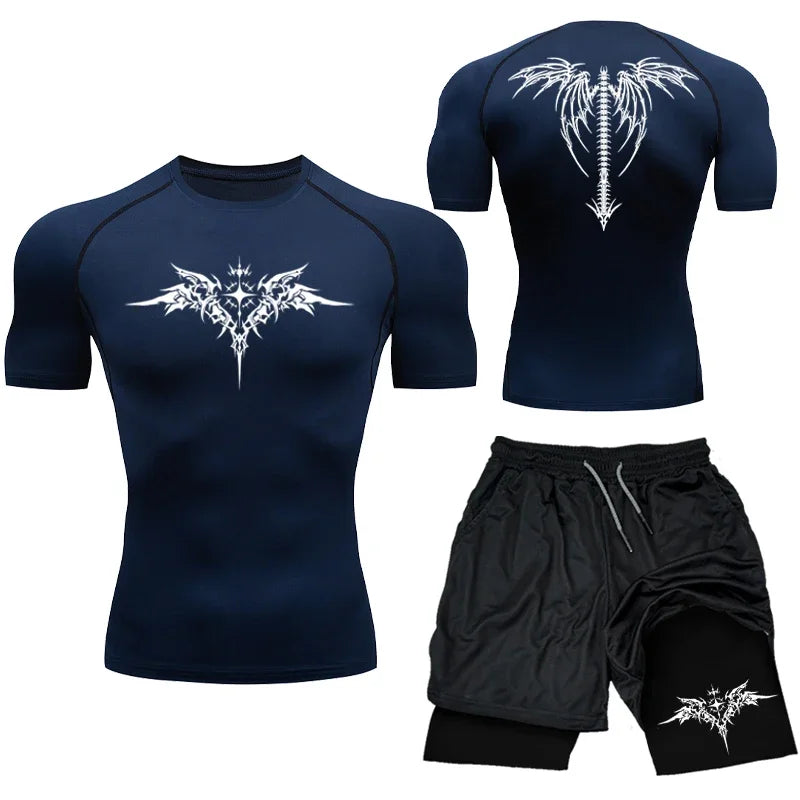 MMA Compression Training Set - Rashguard & Shorts
