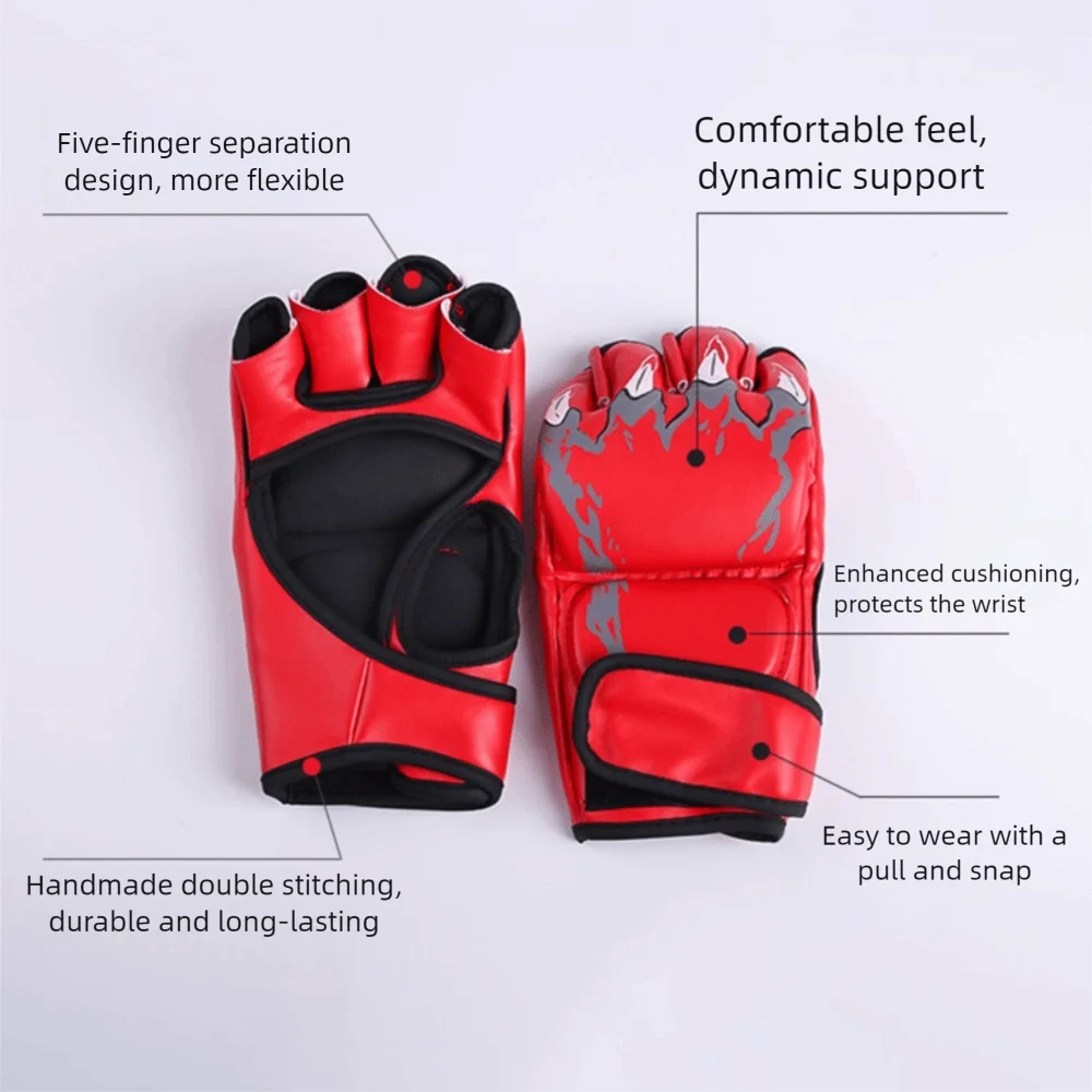 Pro MMA Grappling Gloves - Half-Finger Training Gloves with Claw Design