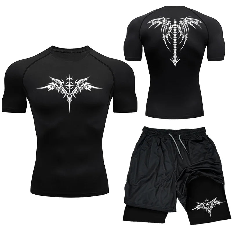 MMA Compression Training Set - Rashguard & Shorts