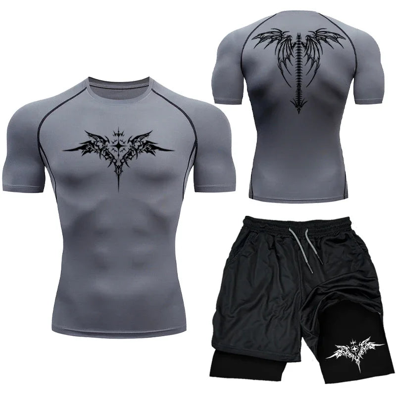 MMA Compression Training Set - Rashguard & Shorts