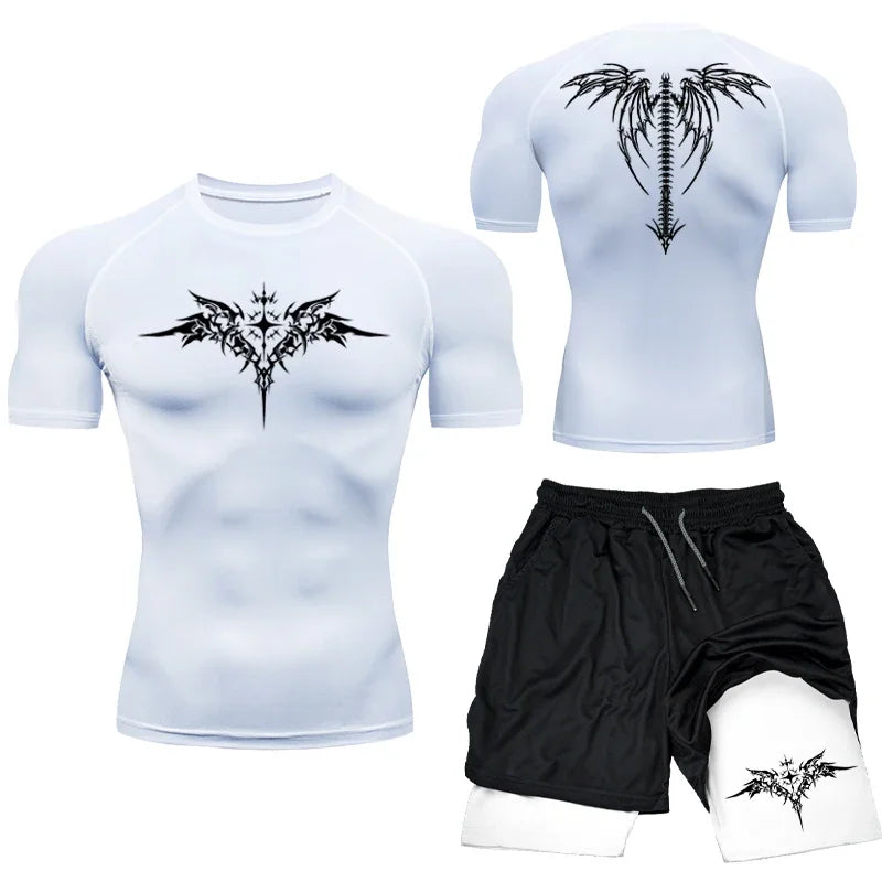 MMA Compression Training Set - Rashguard & Shorts