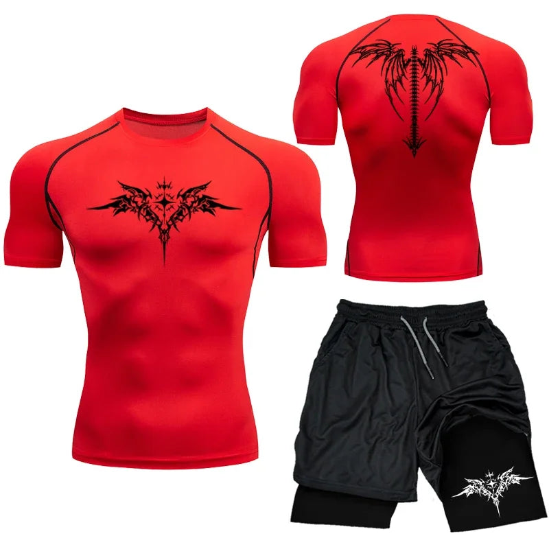 MMA Compression Training Set - Rashguard & Shorts