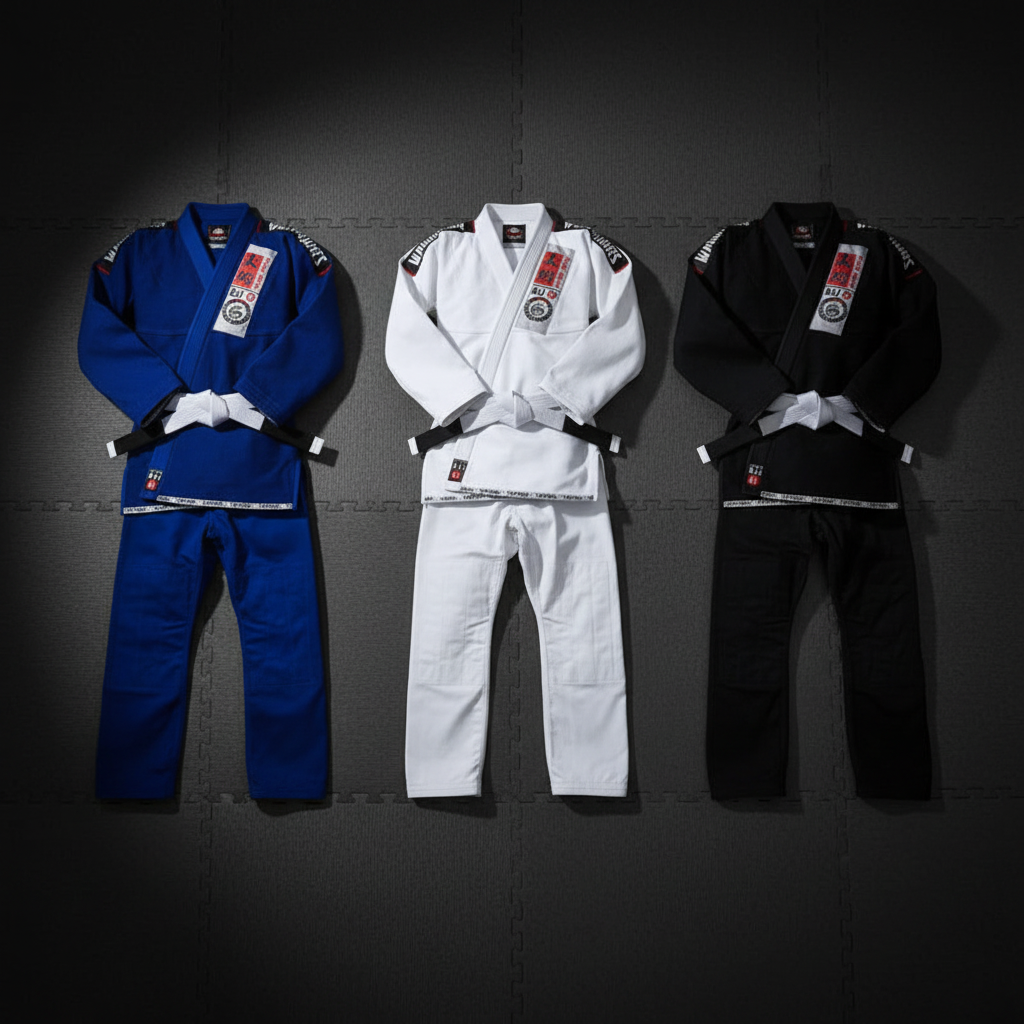 All Three BJJ Gis - Flat Lay