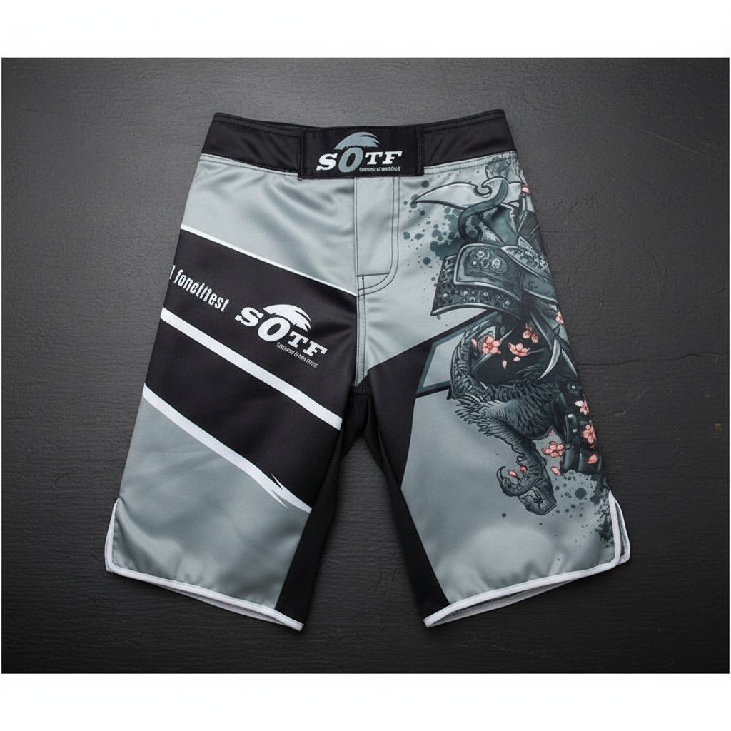 Knight Design Fight Shorts Flat Lay