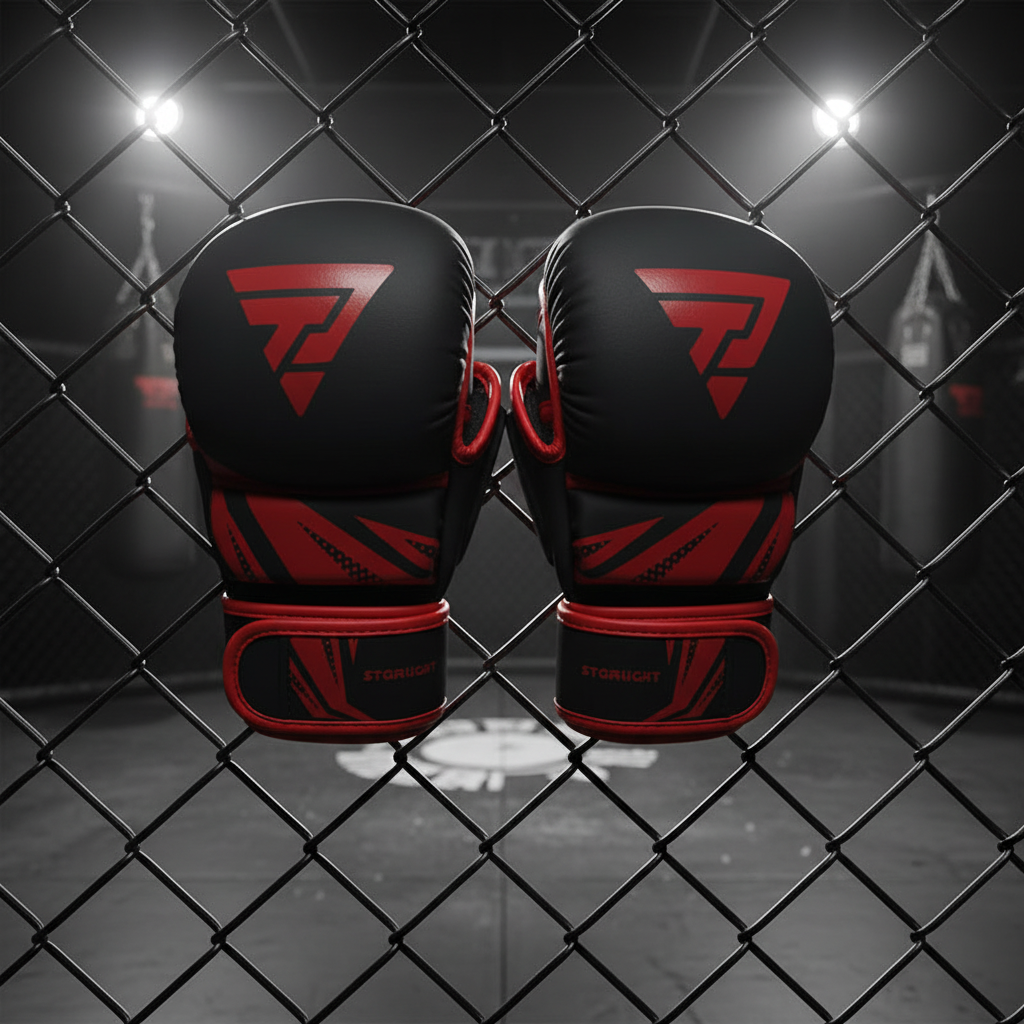 MMA Gloves Front View Cage